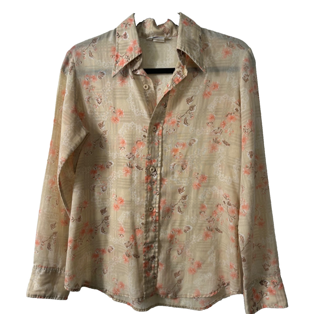 Levi's Vintage 70's 80's Button Up Shirt Women's Floral Sz S/M? Lightweight D55